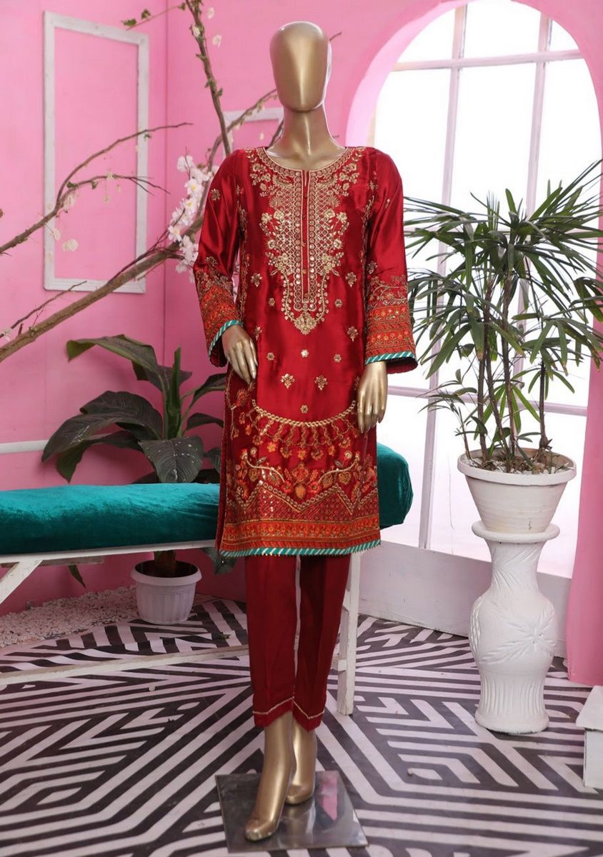 Sada Bahar Stitched Silk Pret Kurti Vol-02 Collection'2021-S-05-Maroon