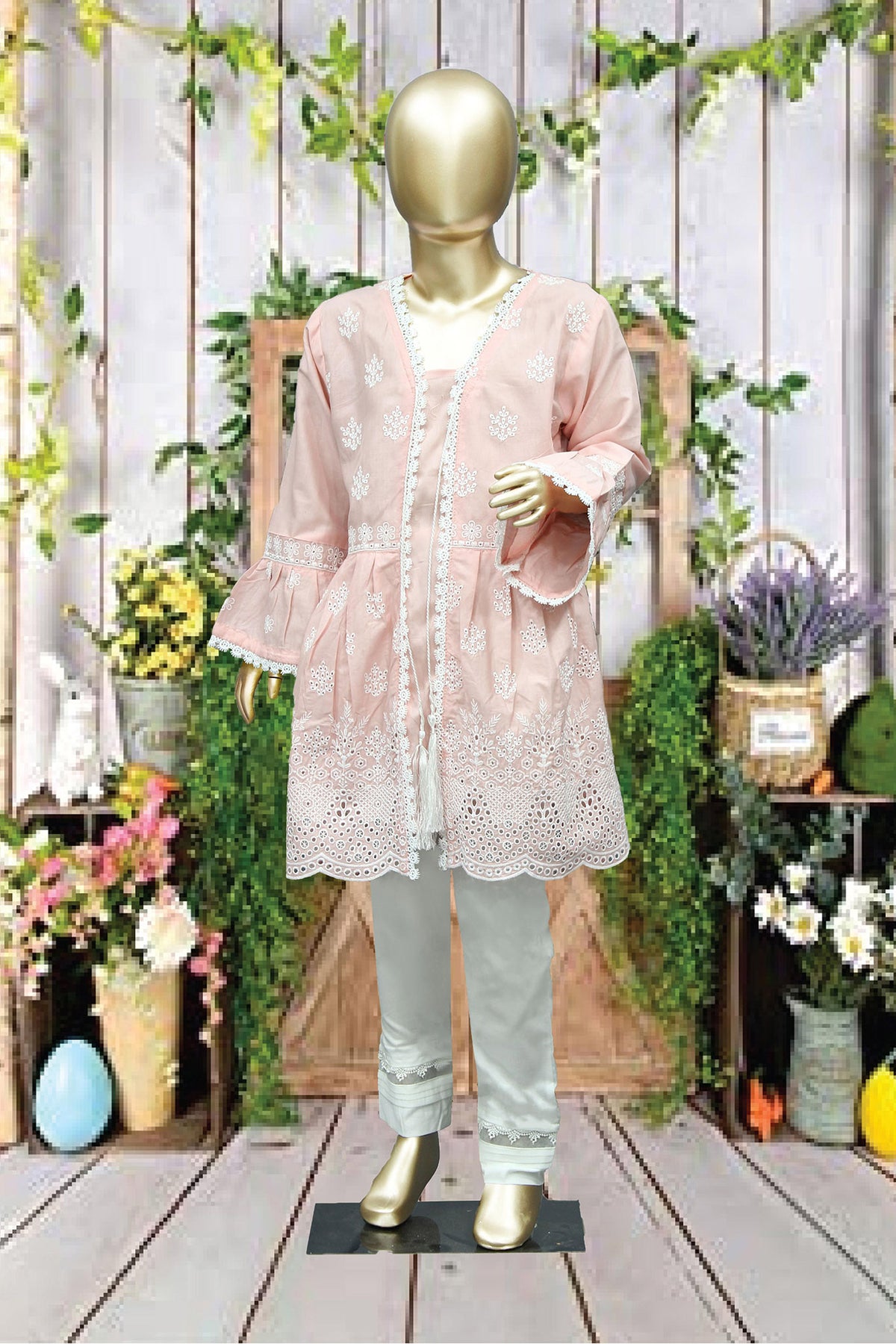 Shomi Stitched Chikankari Kids Shirts Collection'2022-SD-11-Pink