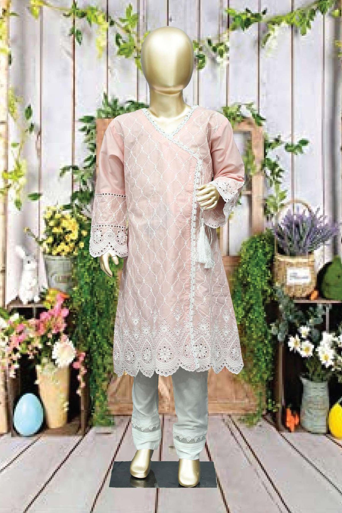 Shomi Stitched Chikankari Kids Shirts Collection'2022-SD-13-Pink