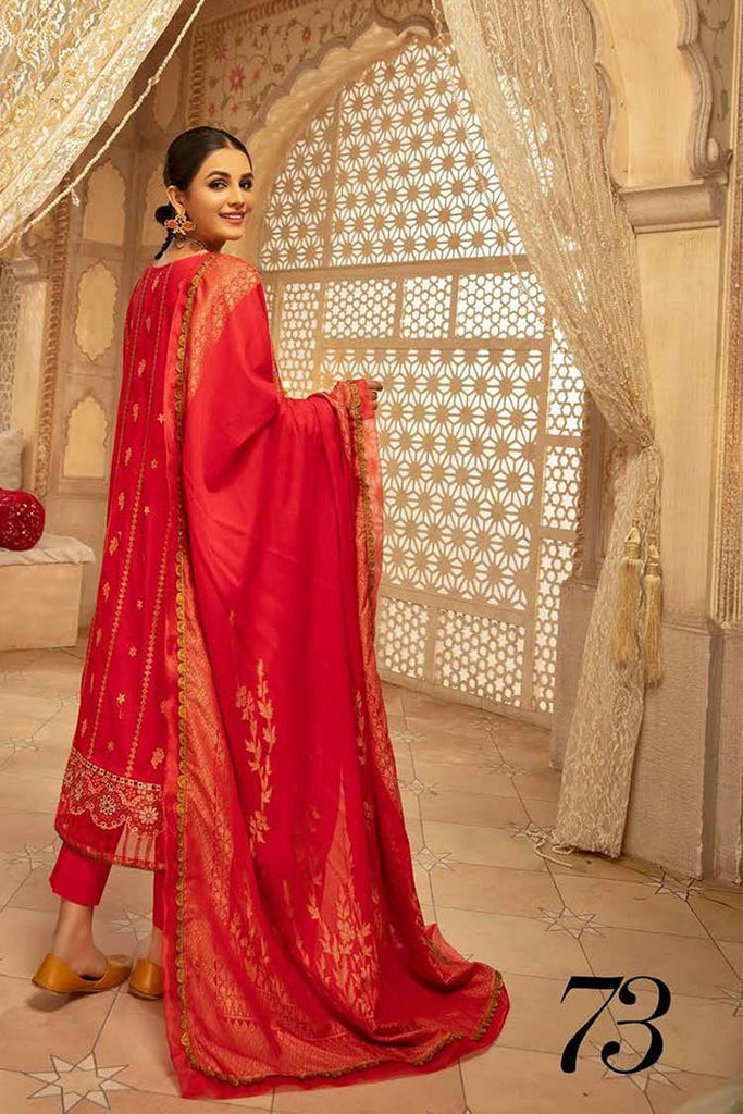 Shaista Premium Unstitched Plain Embroidered Lawn Collection'2022-SELC-73