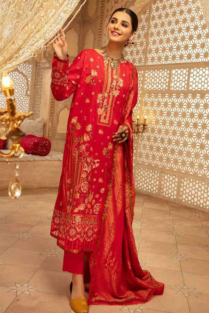 Shaista Premium Unstitched Plain Embroidered Lawn Collection'2022-SELC-73