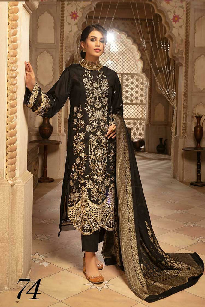 Shaista Premium Unstitched Plain Embroidered Lawn Collection'2022-SELC-74