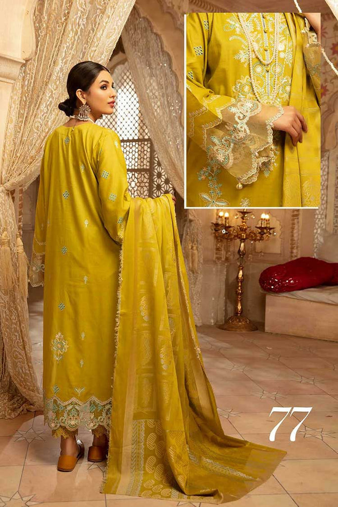 Shaista Premium Unstitched Plain Embroidered Lawn Collection'2022-SELC-77