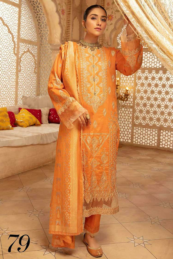 Shaista Premium Unstitched Plain Embroidered Lawn Collection'2022-SELC-79