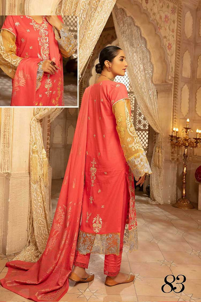 Shaista Premium Unstitched Plain Embroidered Lawn Collection'2022-SELC-83