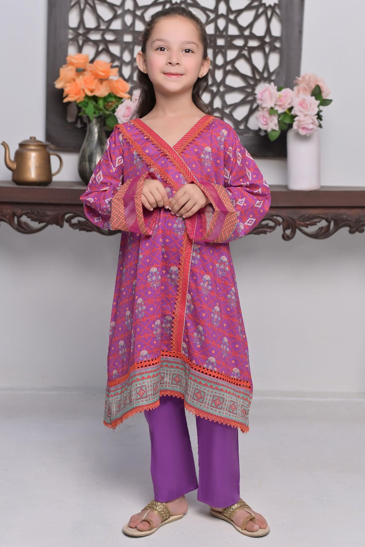 Shifa Girls by Suntex Fabrics Stitched 2 Piece Pret Kids Collection'2022-SH-2245-Purple