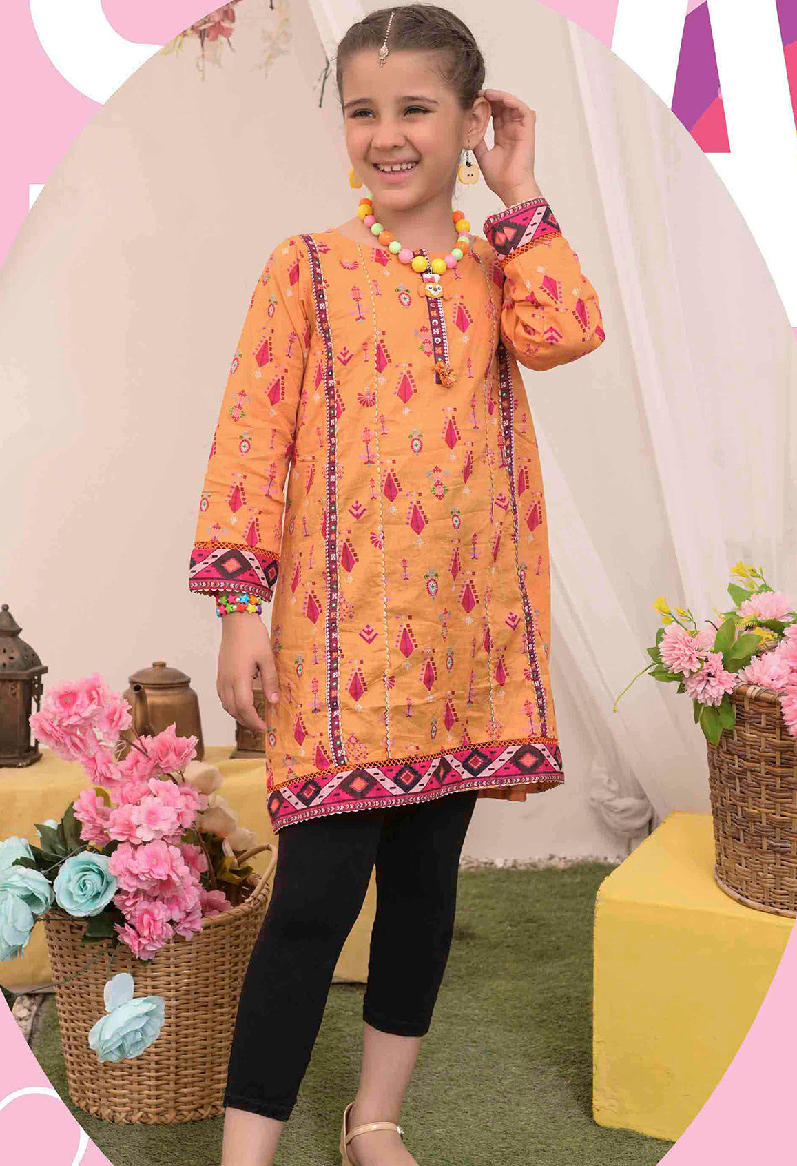 Shanzey Kids Stitched Shirts Spring Summer Pret Vol-01 Collection'2022-SHK-4103-Yellow