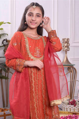 Meethi Eid by Shanzey Stitched 3 Piece Kids Pret Formal Collection'2022-SHK-506-Rust