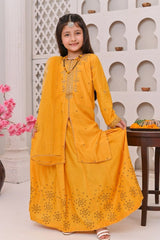 Shanzey Stitched 3 Piece Bari Eid Pret kids Formal Collection'2022-SHK-601-Mustard