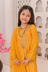 Shanzey Stitched 3 Piece Bari Eid Pret kids Formal Collection'2022-SHK-601-Mustard