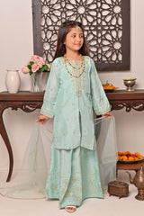 Shanzey Stitched 3 Piece Bari Eid Pret kids Formal Collection'2022-SHK-603-Ferozi