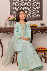 Shanzey Stitched 3 Piece Bari Eid Pret kids Formal Collection'2022-SHK-603-Ferozi