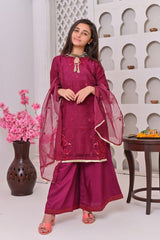 Shanzey Stitched 3 Piece Bari Eid Pret kids Formal Collection'2022-SHK-605-Magenta