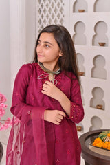 Shanzey Stitched 3 Piece Bari Eid Pret kids Formal Collection'2022-SHK-605-Magenta