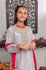 Shanzey Stitched 3 Piece Bari Eid Pret kids Formal Collection'2022-SHK-607-Silver