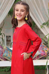 Shanzey Stitched 2 Piece Kids Khaddar Solids for Girls Collection'2022-SHK-841-Red