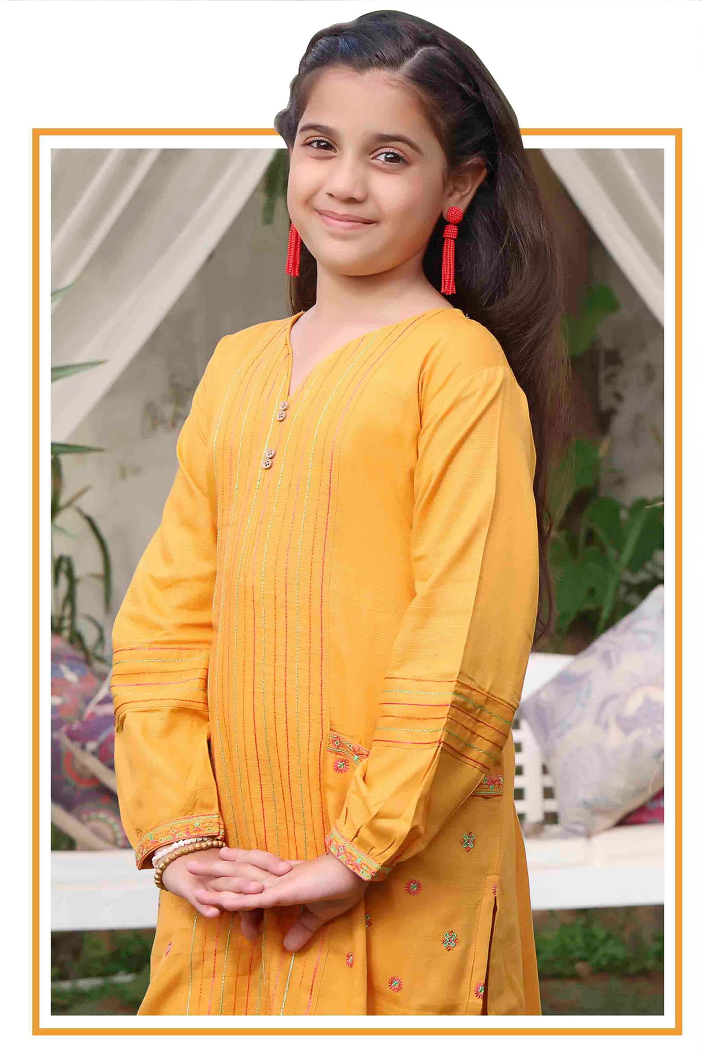 Shanzey Stitched 2 Piece Kids Khaddar Solids for Girls Collection'2022-SHK-845-Yellow