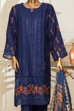 Bin Saeed Stitched 3 Piece Dhanak Winter Shawl Vol-03 Collection'2022-SM-019-Blue
