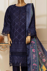 Bin Saeed Stitched 3 Piece Dhanak Winter Shawl Vol-03 Collection'2022-SM-08-Blue