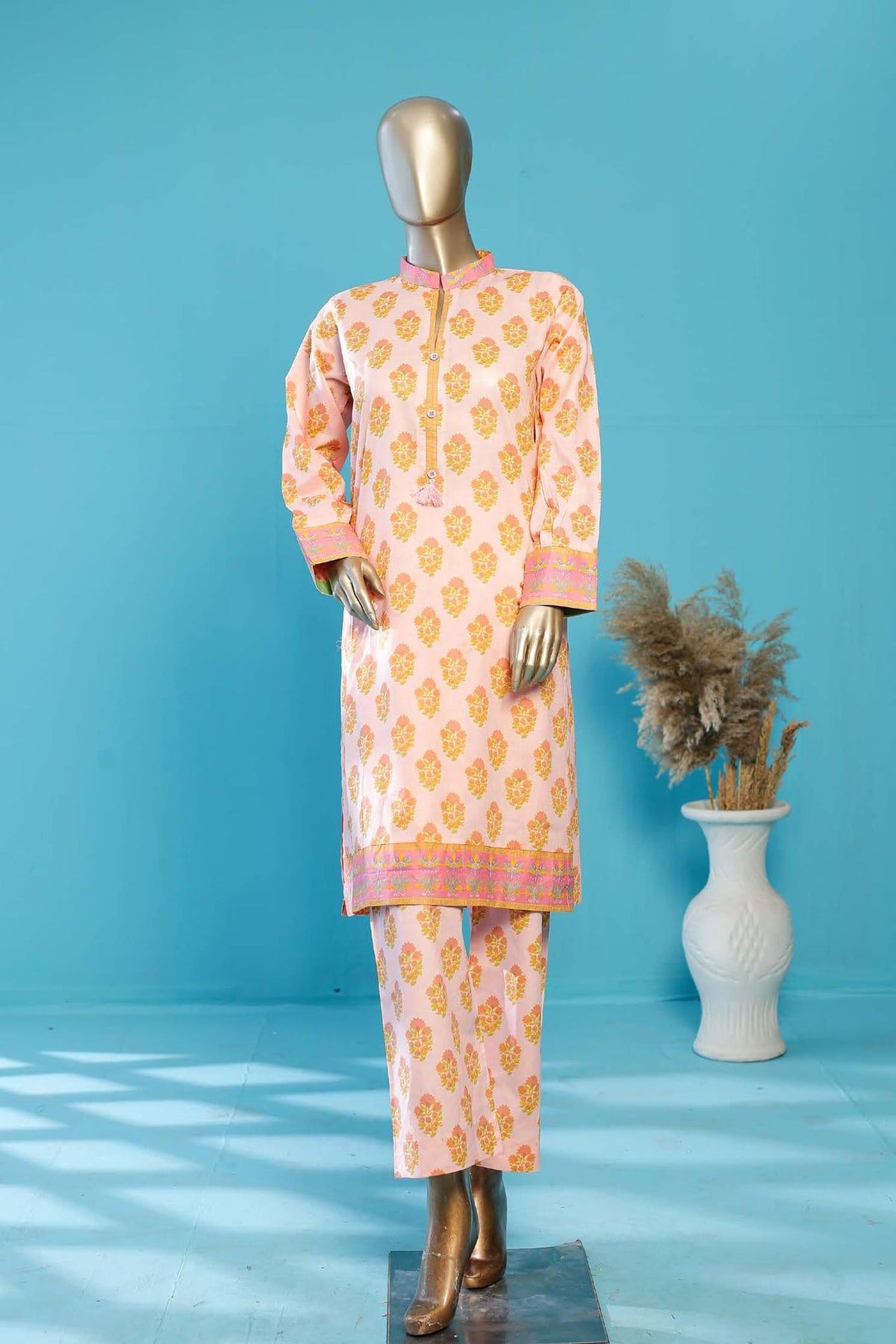 Bin Saeed Stitched Co Ords Printed Lawn Collection'2023-SMLSTF-006-Pink