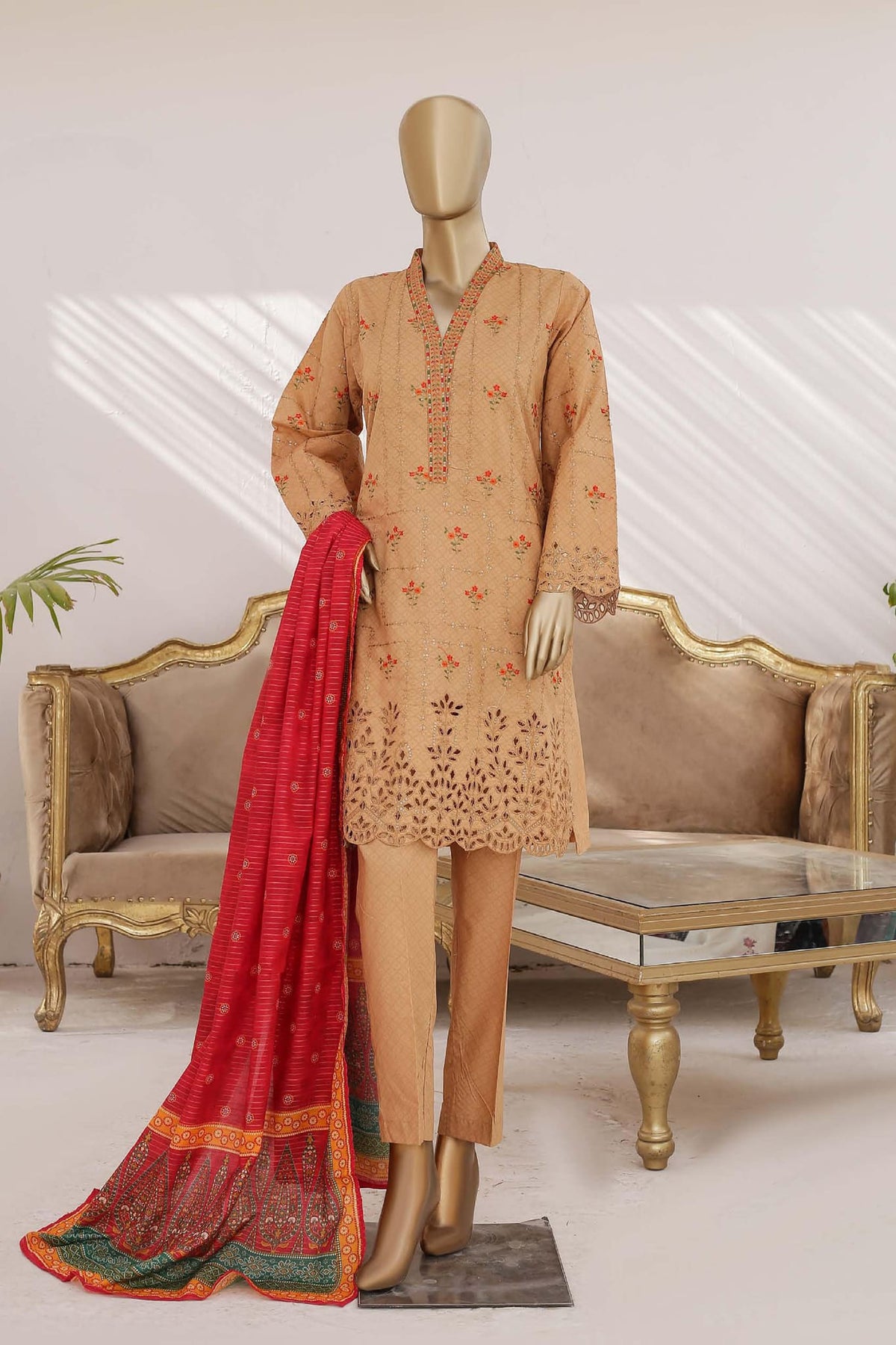 Morbagh by Bin Saeed Stitched 3 Piece Embroidered Lawn Collection'2023-CMSTF-12-Skin