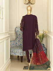 Bin Saeed Stitched 3 Piece Fancy Chiffon Collection'2022-SPFC-06-Purple