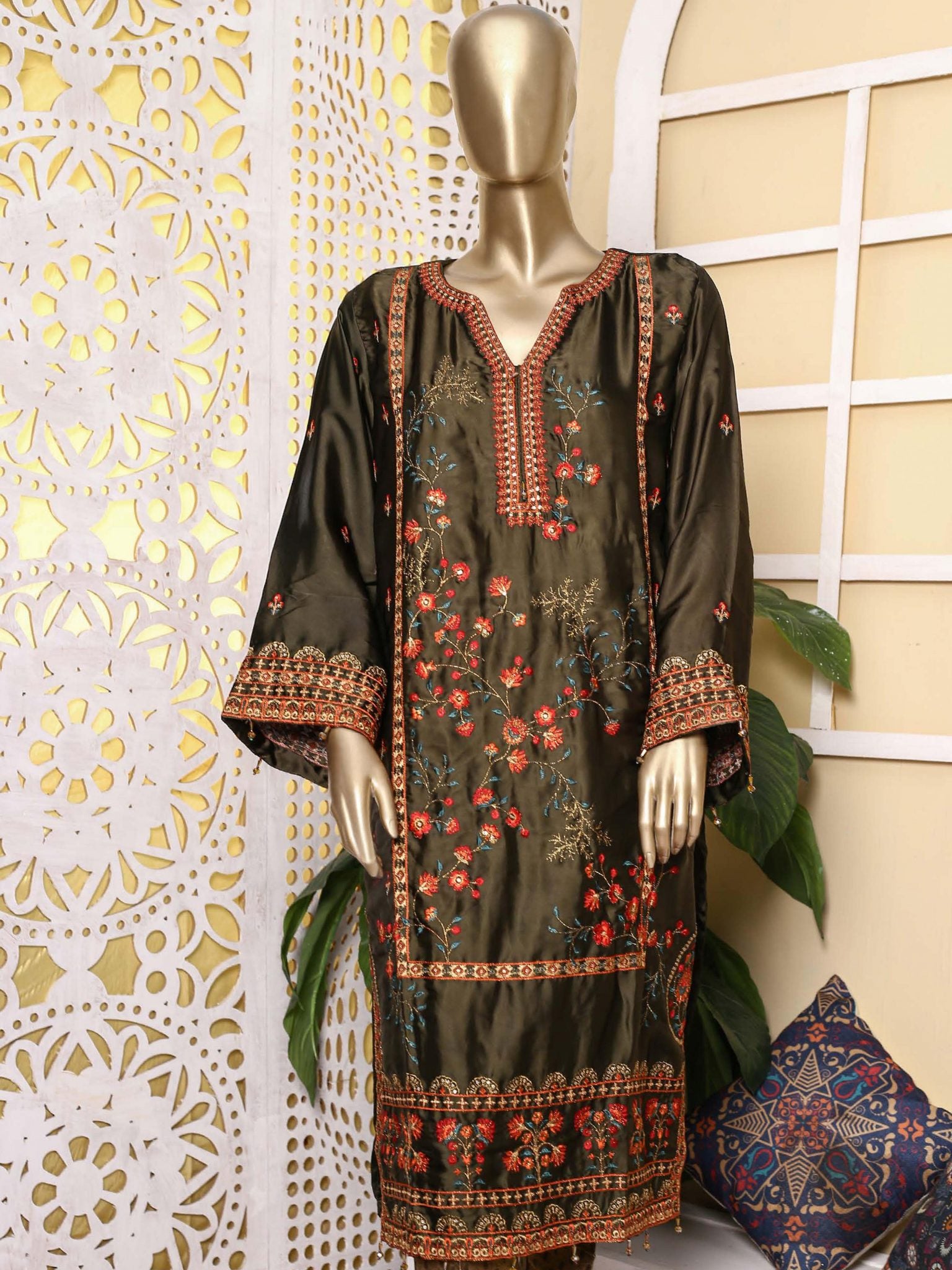 Bin Saeed Embroidered Tunic Silk Stitched Kurti Vol-20 Collection’2021-SPFS-2020-Green