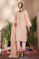 Bin Saeed Stitched 2 Piece Embroidered Organza Festive Collection'2022-SPFD-27-Peach