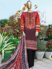 Sada Bahar Stitched 3 Piece Printed Lawn Collection’2021-ST-11813-Orange