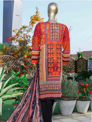 Sada Bahar Stitched 3 Piece Printed Lawn Collection’2021-ST-11813-Orange