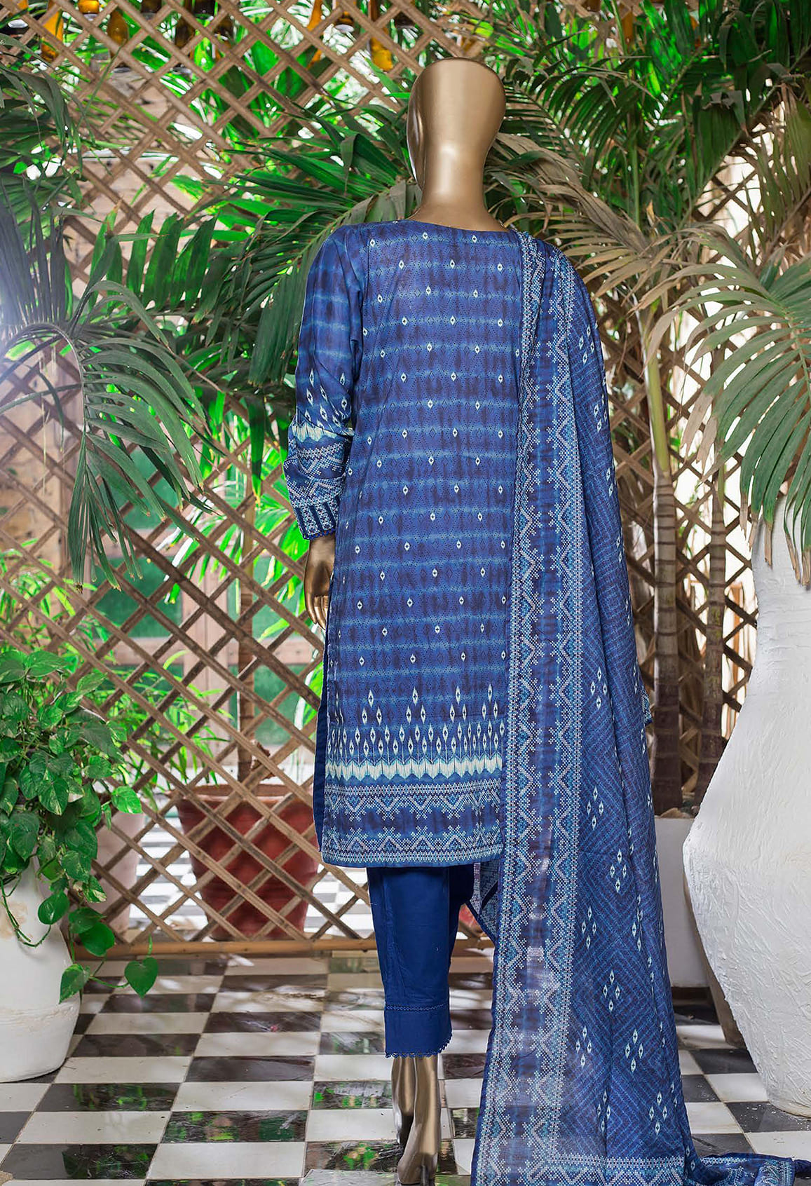 Sada Bahar Stitched 3 Piece Embroidered Lawn Vol-01 Collection'2022-ST-13458-Blue