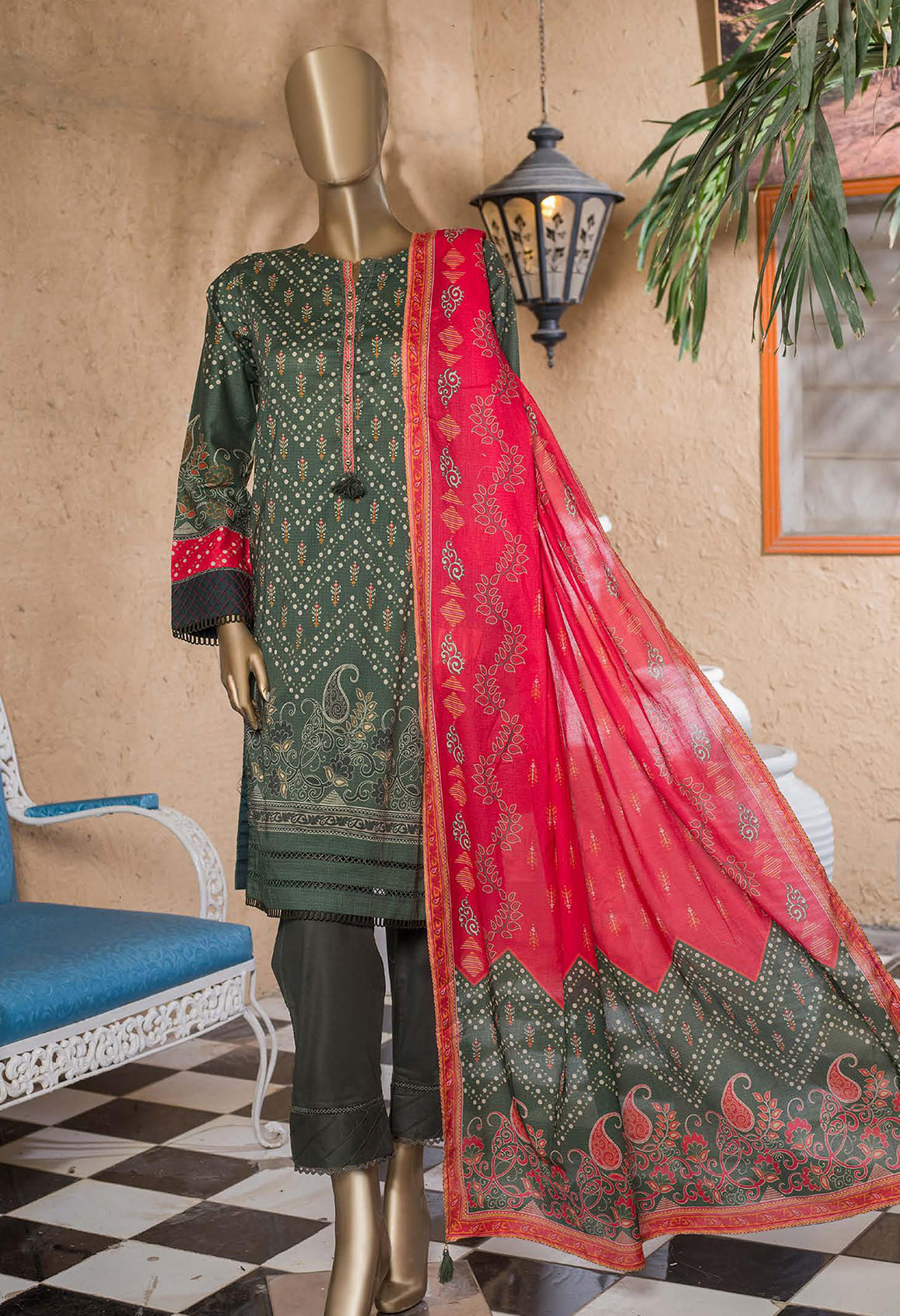Sada Bahar Stitched 3 Piece Printed Lawn Vol-01 Collection'2022-ST-13480-Green