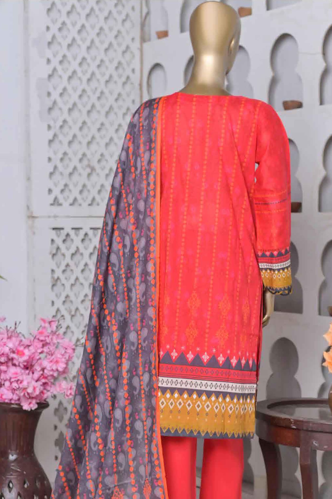 Sada Bahar Stitched 3 Piece Printed Pretty Prets Lawn Vol-04 Collection'2022-ST-13661-Red