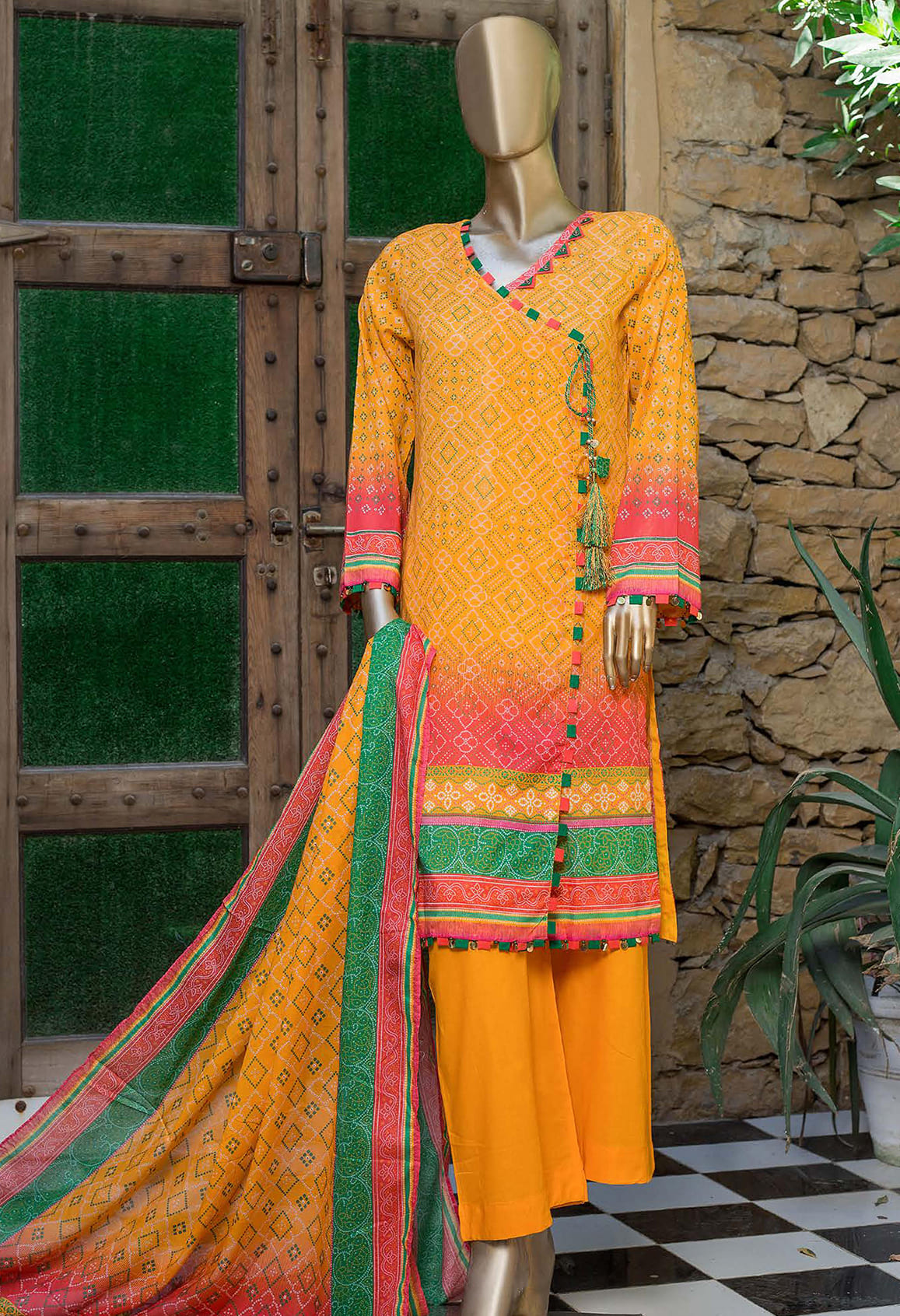 Sada Bahar Stitched 3 Piece Printed Lawn Vol-01 Collection'2022-ST-1897-Yellow