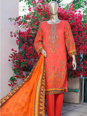 Sada Bahar Stitched 3 Piece Embroidered Lawn Collection’2021-ST-1913-Red