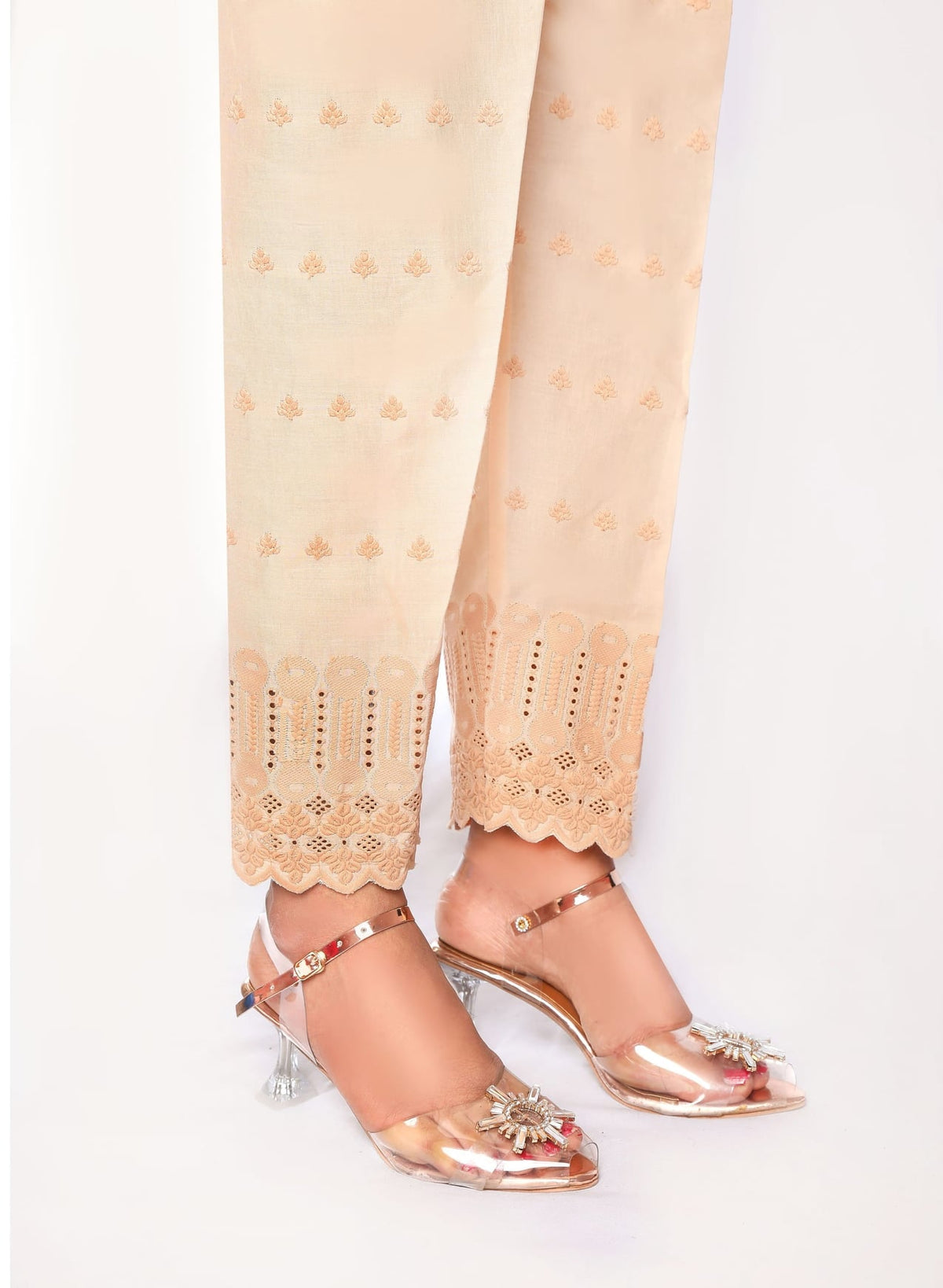 Sada Bahar Stitched Chikankari Emb Pret Cotton Trouser Collection'2022-TR-CK-Skin