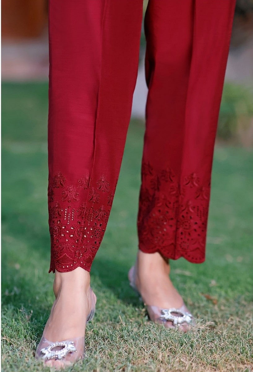Sada Bahar Stitched Cut work Trouser Collection'2021-TCK-01-Maroon