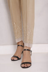 Iris by Sada Bahar Stitched Mirror Work Cotton Silk Trouser Collection'2021-TME-01-Fawn