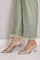Iris by Sada Bahar Stitched Mirror Work Cotton Silk Trouser Collection'2021-TME-01-Mint