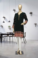 Sada Bahar Stitched Embroidered Velvet Kurti Collection'2021-V-01-Green