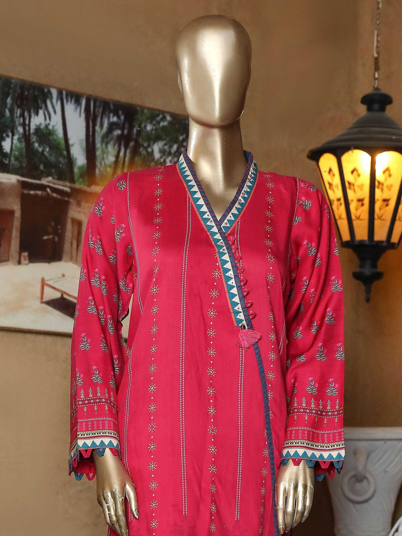 Sada Bahar Stitched Printed Viscose kurti Collection'2021-VS-18679-Pink