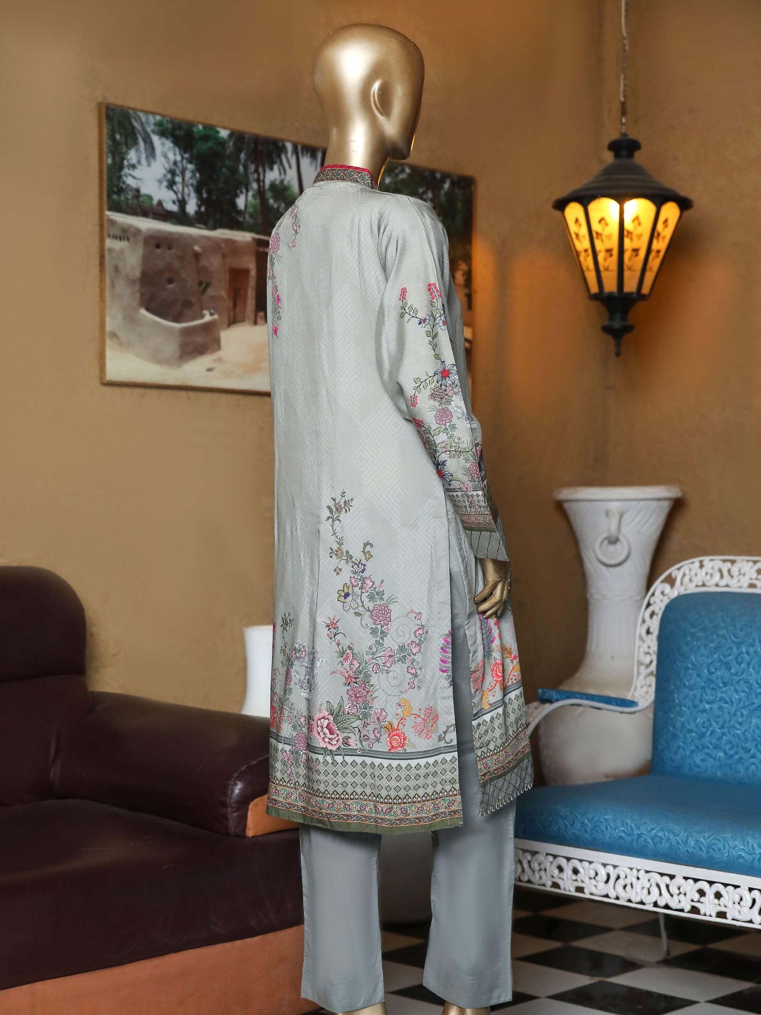 Sada Bahar Stitched Printed Viscose kurti Collection'2021-VS-508-Grey