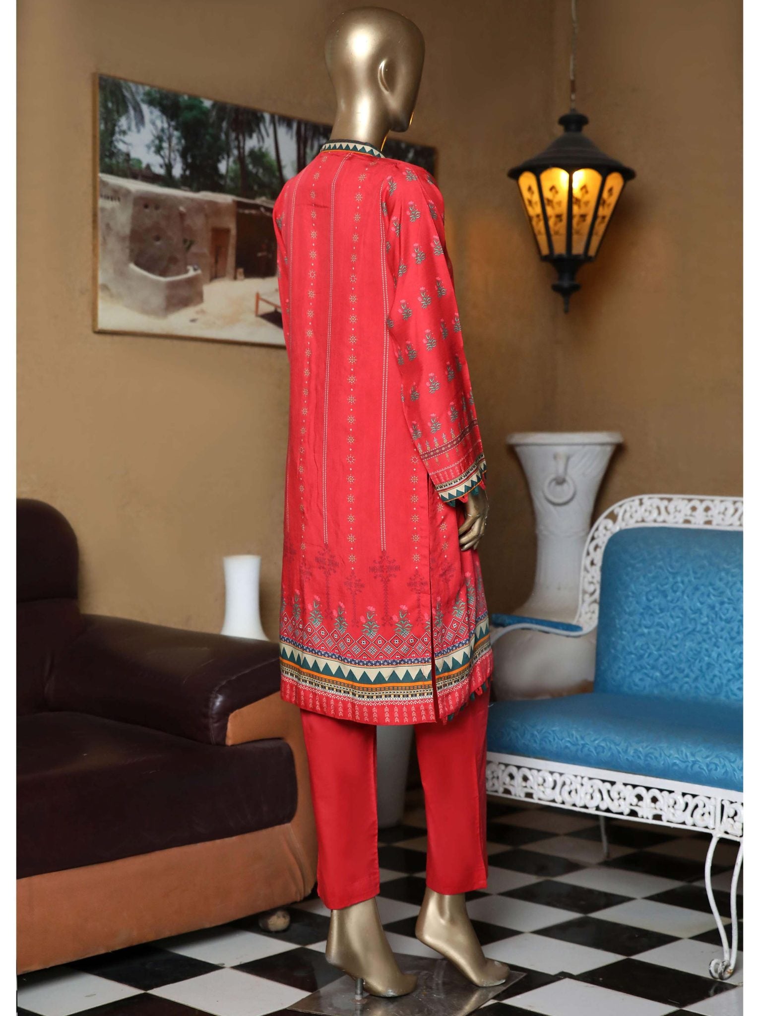 Sada Bahar Stitched Printed Viscose kurti Collection'2021-VS-509-Red