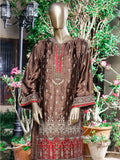Bin Saeed Embroidered Tunic Silk Stitched Kurti Vol-17 Collection’2021-ZEFS-8014-Brown