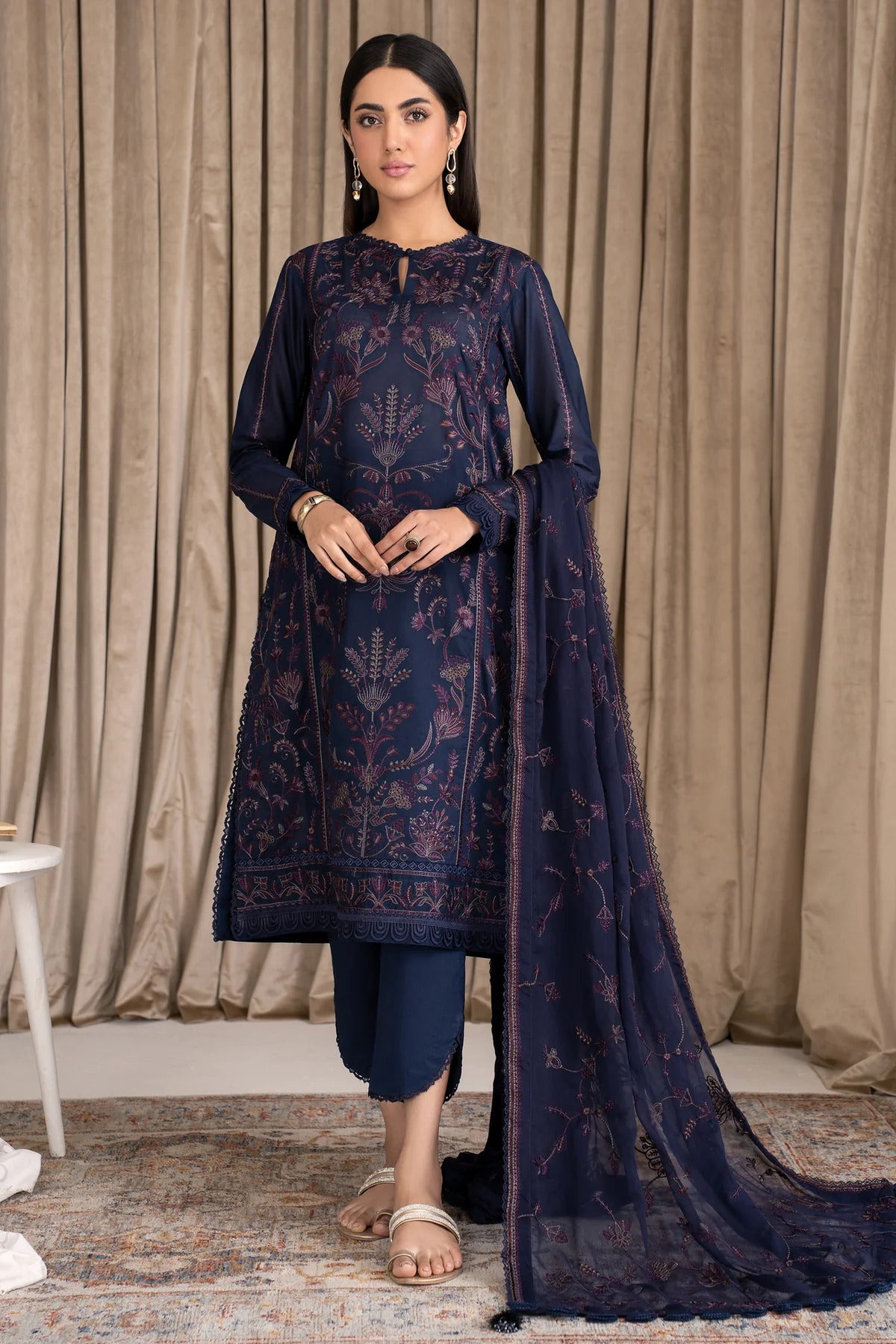 Zarif Unstitched 3 Piece Embroidered Eid Lawn Collection'2023-ZEL-03