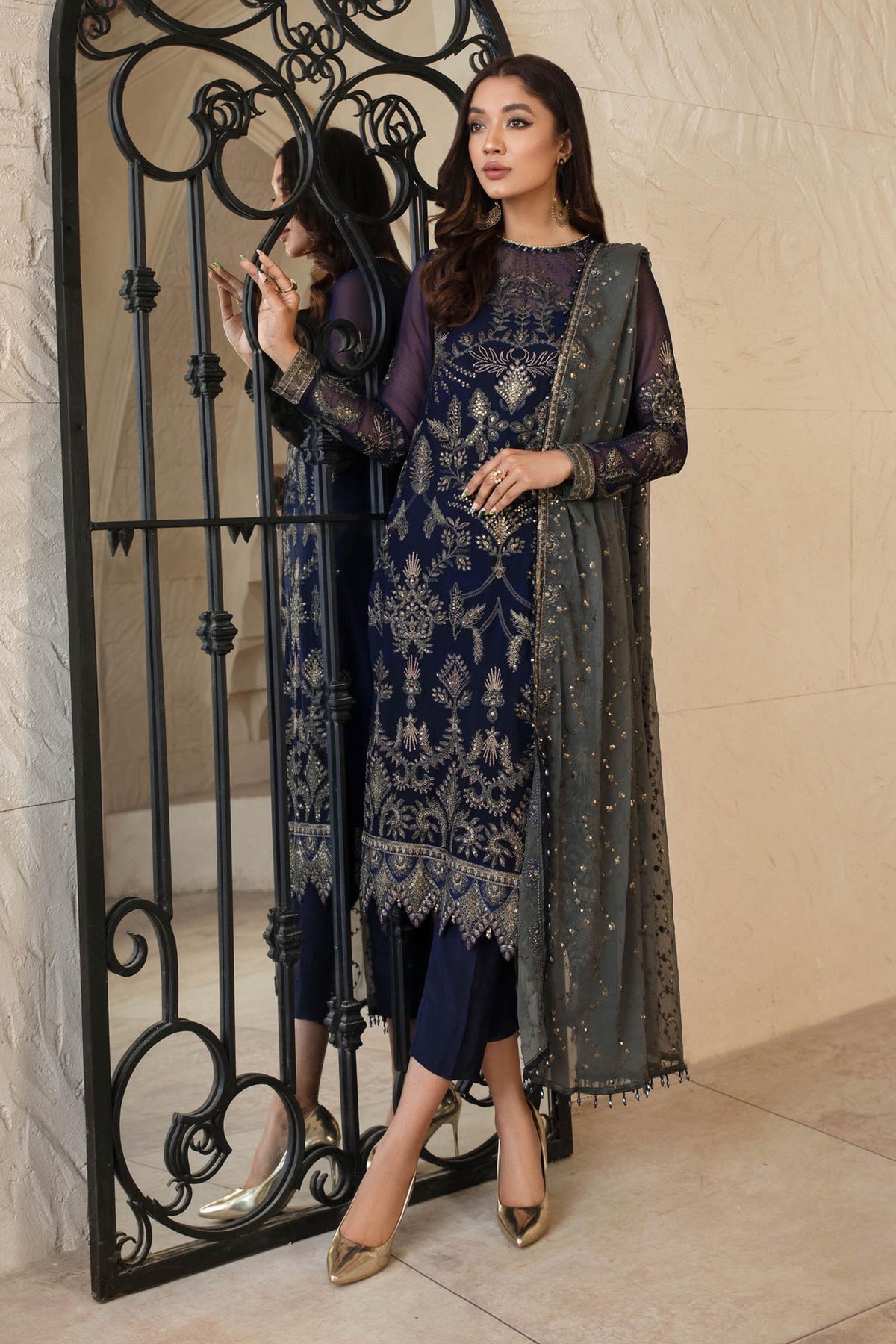 Gulzaar by Zarif Unstitched 3 Piece Festive Chiffon Collection'2022-ZFG-05-Elysian