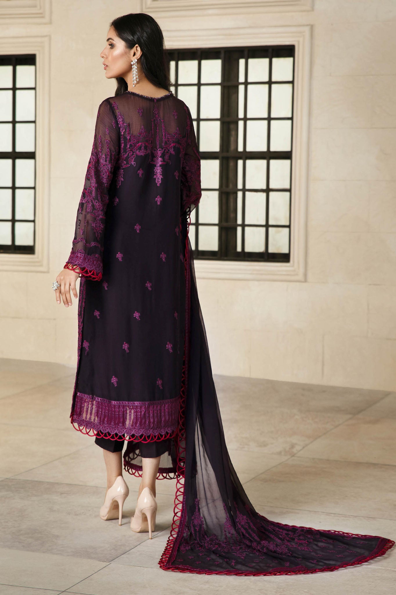 Gulzaar by Zarif Unstitched 3 Piece Festive Chiffon Collection'2022-ZFG-06-Perlwinkle