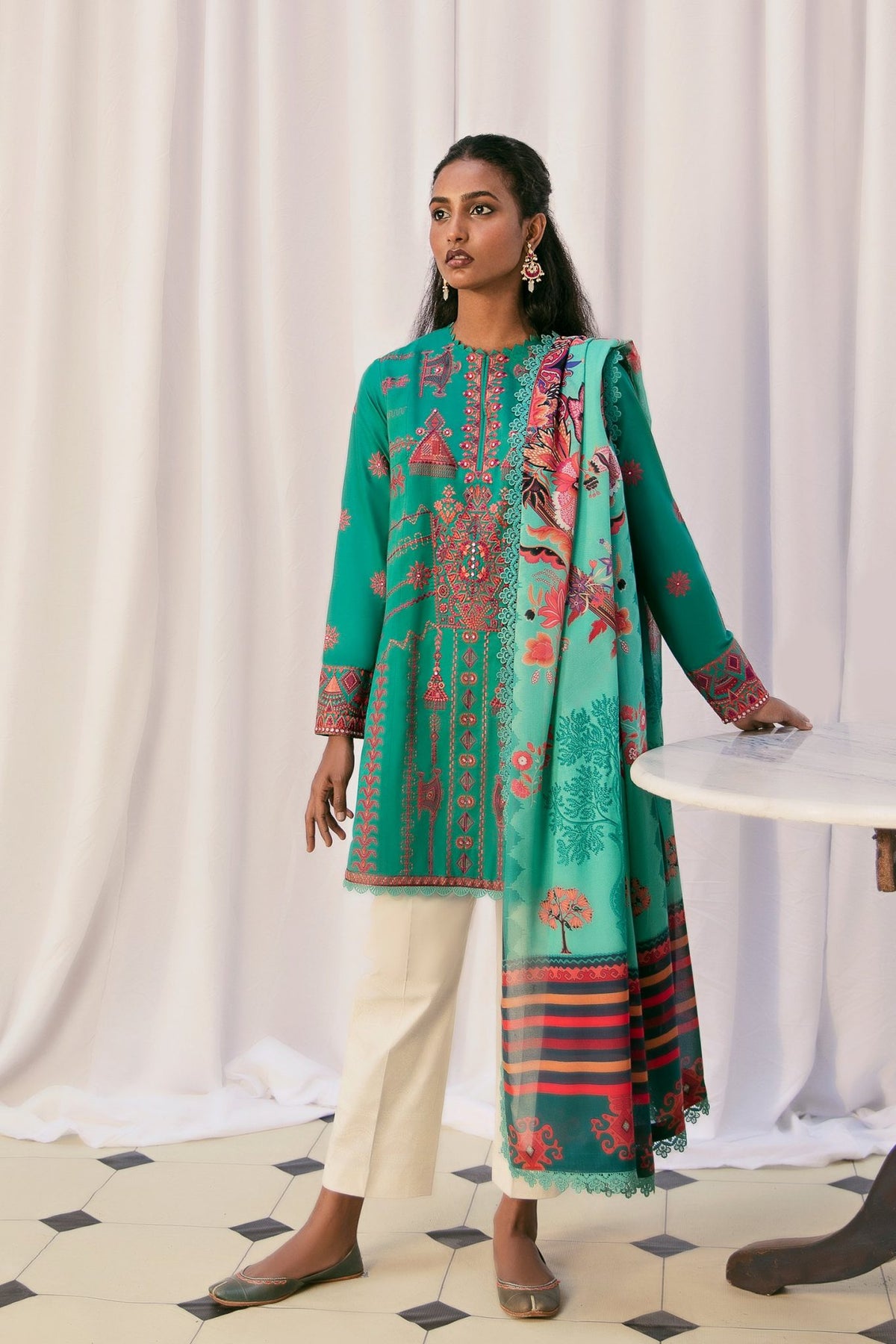 Zaha City by The Sea Unstitched Lawn Collection'2021-ZL21-10-B-Nahid