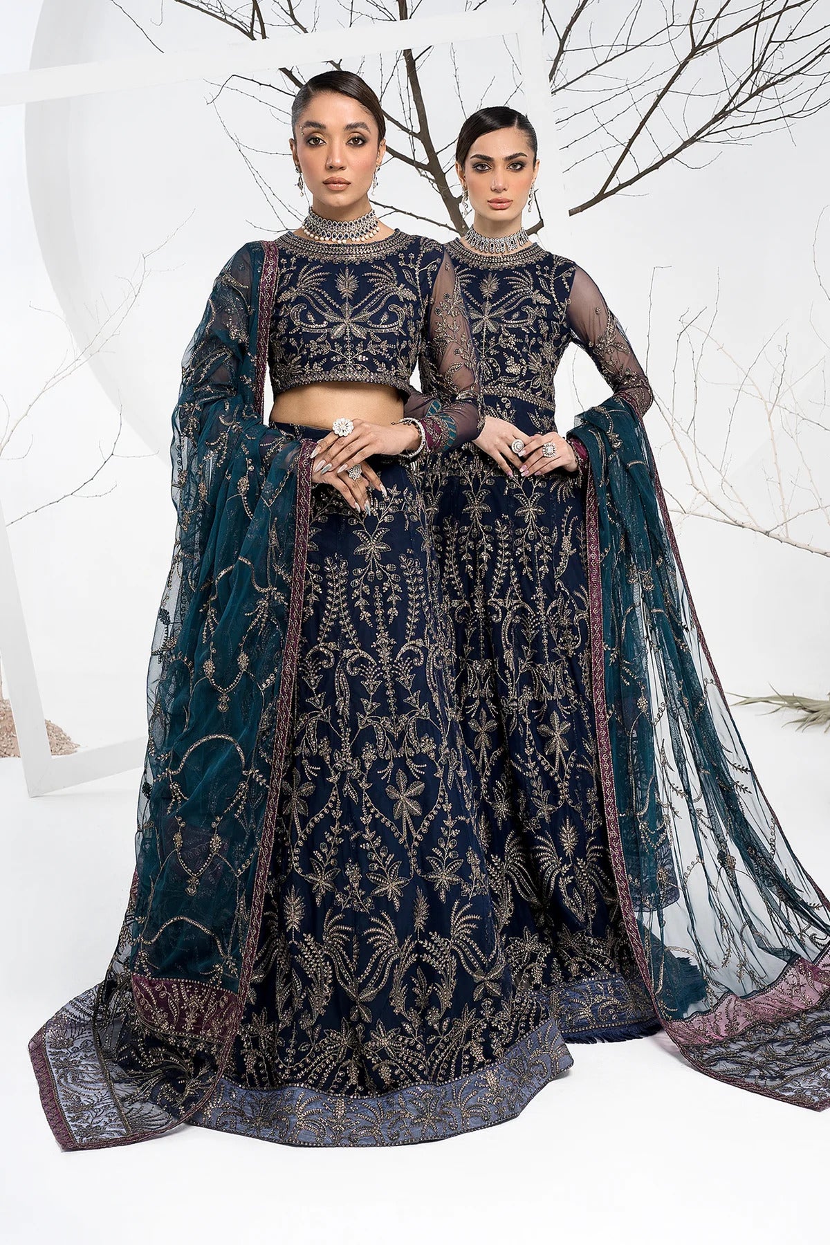 La Celeste by Zarif Unstitched Luxury Formal Collection'2023 ZLC 01 BLUEBERRY