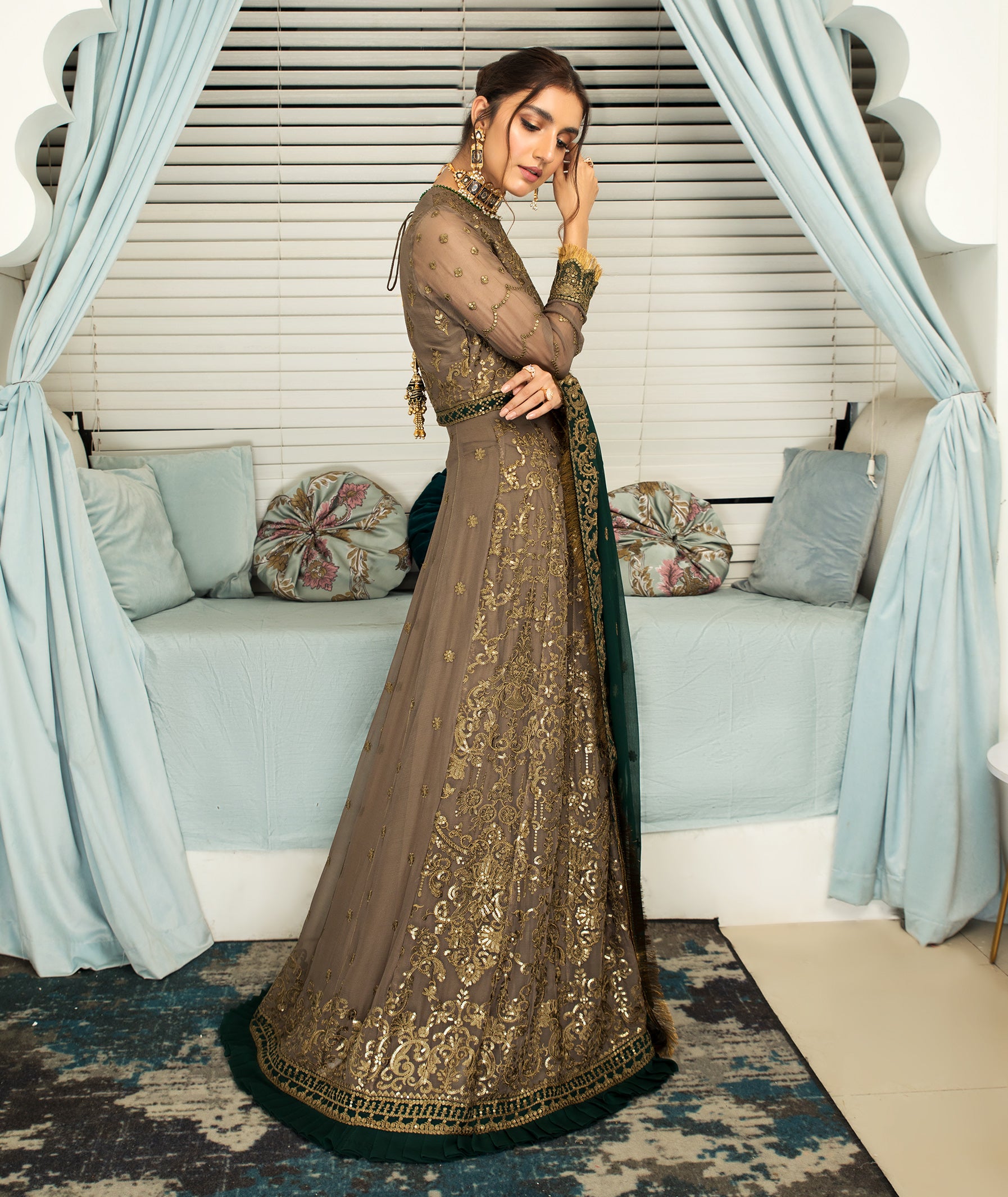 Mehekmah by Zarif Unstitched 3 Piece Chiffon Collection'2021-ZM-02-Henna